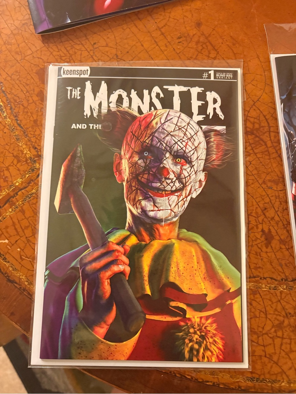 The Monster and The... #1 Comic Book Cover — Colorful Clown Horror Art